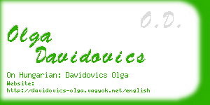 olga davidovics business card